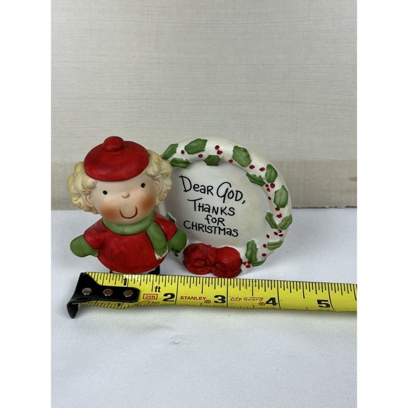 Enesco Dear God Kids "Thanks For Christmas" Figurine With Box EUC - Picture 4 of 14